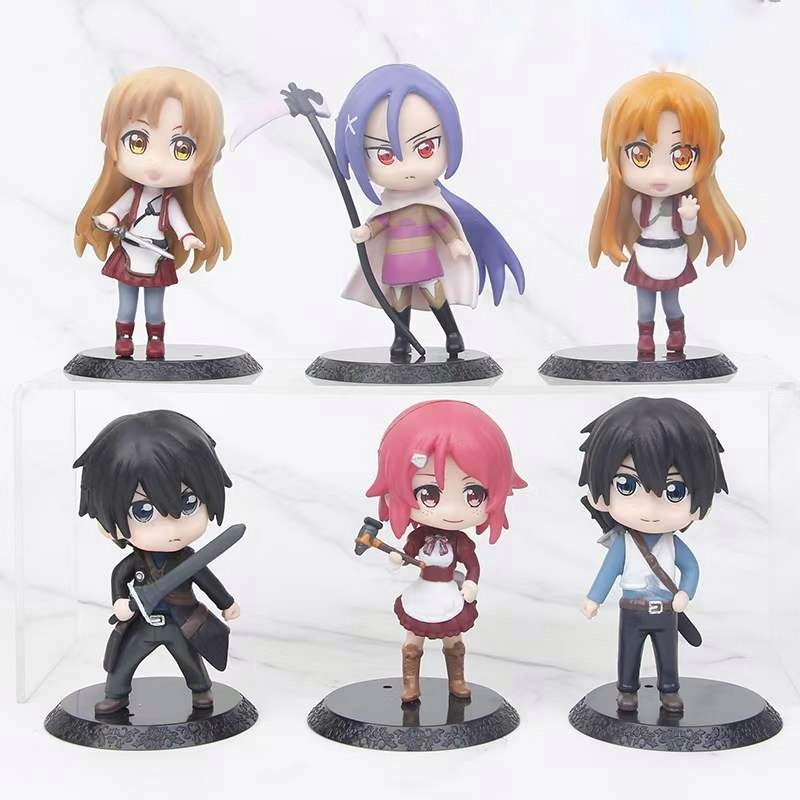 Figure Sword Art Online Kirito Asuna set 6 pcs