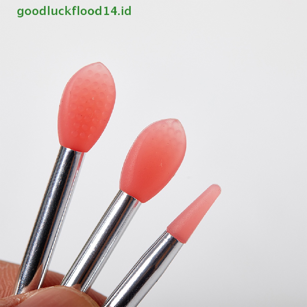 [GOOGFOUR] 3pcs Silikon Lip Balms Lip Mask Brush Dengan Sucker Penutup Debu Makeup Brushes [TOP]