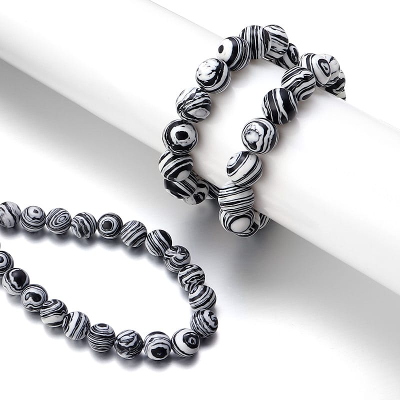 Manik Batu Malachite Bentuk Bulat Ukuran 4-12mm Harga/string