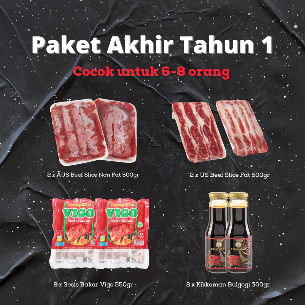 

Paket BBQ Beef Slice / Paket Korean BBQ Daging Slice HEMAT (5-6 orang) AT 1