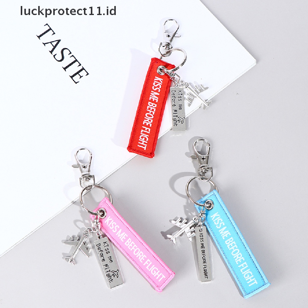 /Fashion Hot//// flight Keychain Set kiss before flight crew drive safe Pesawat Ukir Logam.