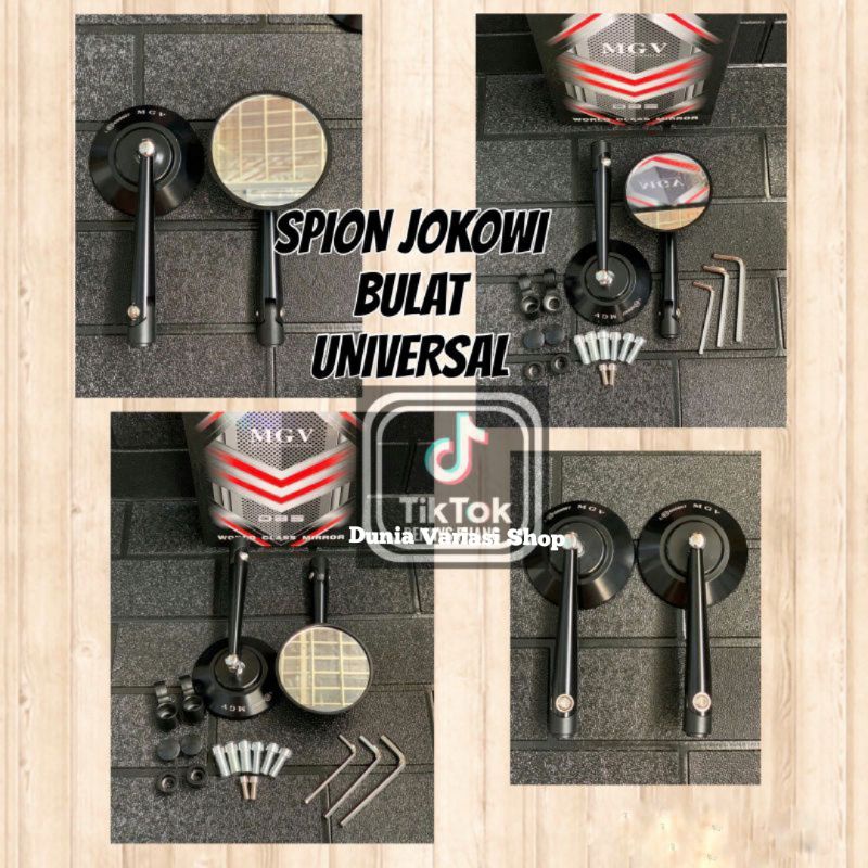 Spion Bulat Jokowi Clasic Full CNC Kaca Biru Kaca Putih Universal