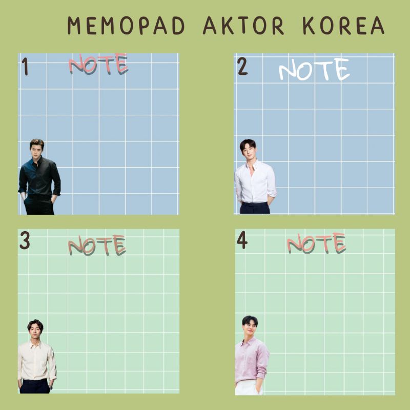 

50 pcs Memopaper Oppa aktor Korea cute kawai stationery school