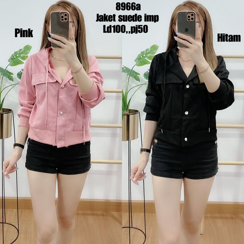 [REALPIC] [BSIC] JAKET SUEDE WANITA IMPORT KANCING TANGAN PANJANG