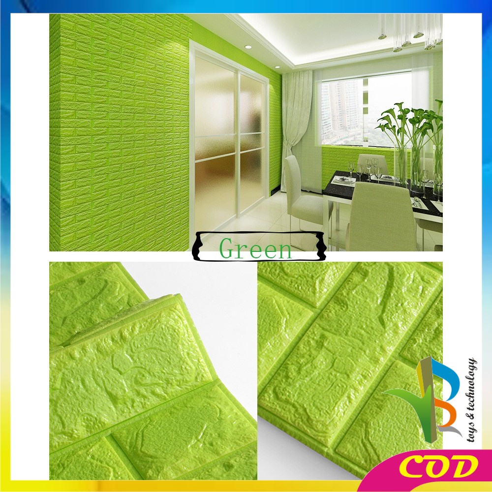 RB-C55-58 Wallpaper Dinding 3D Wall Sticker Foam Batu Bata Walpaper Dinding Murah WallSticker Kayu