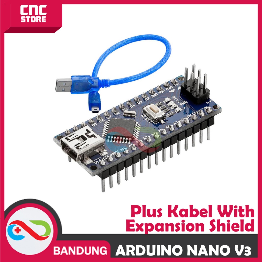 NANO V3 ATMEGA328P CH340G 5V 16MHZ WITH EXPANSION SHIELD