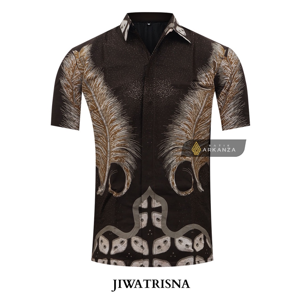 BATIK ARKANZA Motif JIWATRISNA Hem Atasan Kemeja Baju Batik Pria Cowok Laki Laki Slimfit Full Lapis Furing Lengan Panjang