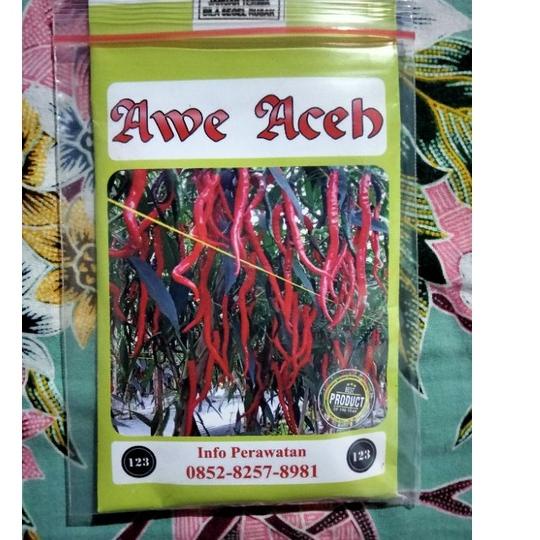 [H-4U »] Cabe Awe Aceh 10 Gram - Benih Cabe Merah Keriting Awe Aceh - Bibit Cabe Awe Aceh - CMK Awe Aceh-siap dikirim