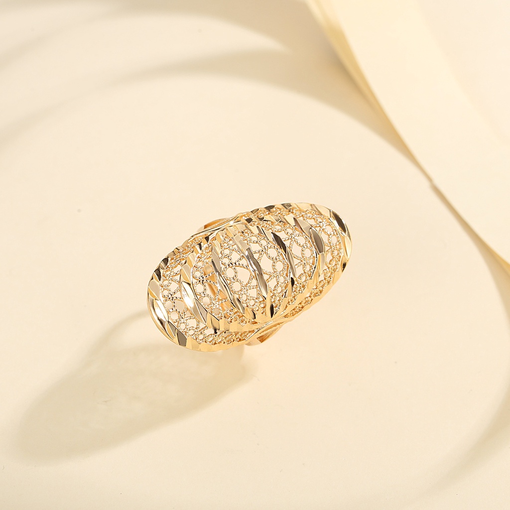 Y911 【Barang spot】Cincin Wanita Korea 18K Anti Karat Ring Perhiasan Cincin Tunangan, Cincin Nikah Aksesoris
