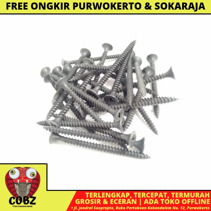 # 6 x 2 IN / NM Sekrup Gypsum Screw Plafon Board GRC Hitam Ecer Biji