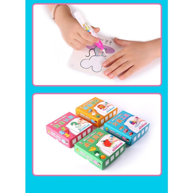 magic water pen flash card for baby kid toddler learn learning fruits numbers transportation animals hewan transportasi angka buah belajar bahasa mandarin chinese character aksara inggris english pingyin montessori kartu edukasi edutoys flashcard mainan