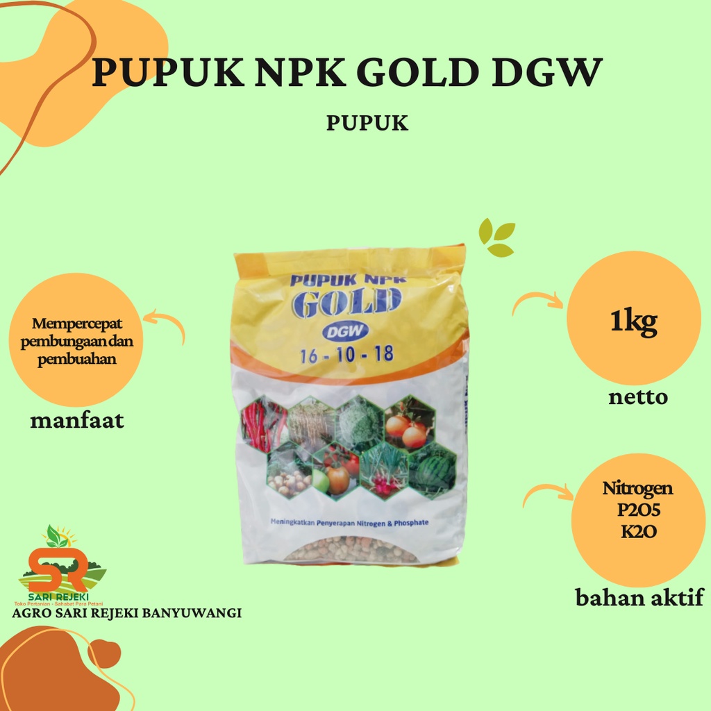 Jual PUPUK NPK GOLD DGW 16-10-18 1KG | Shopee Indonesia