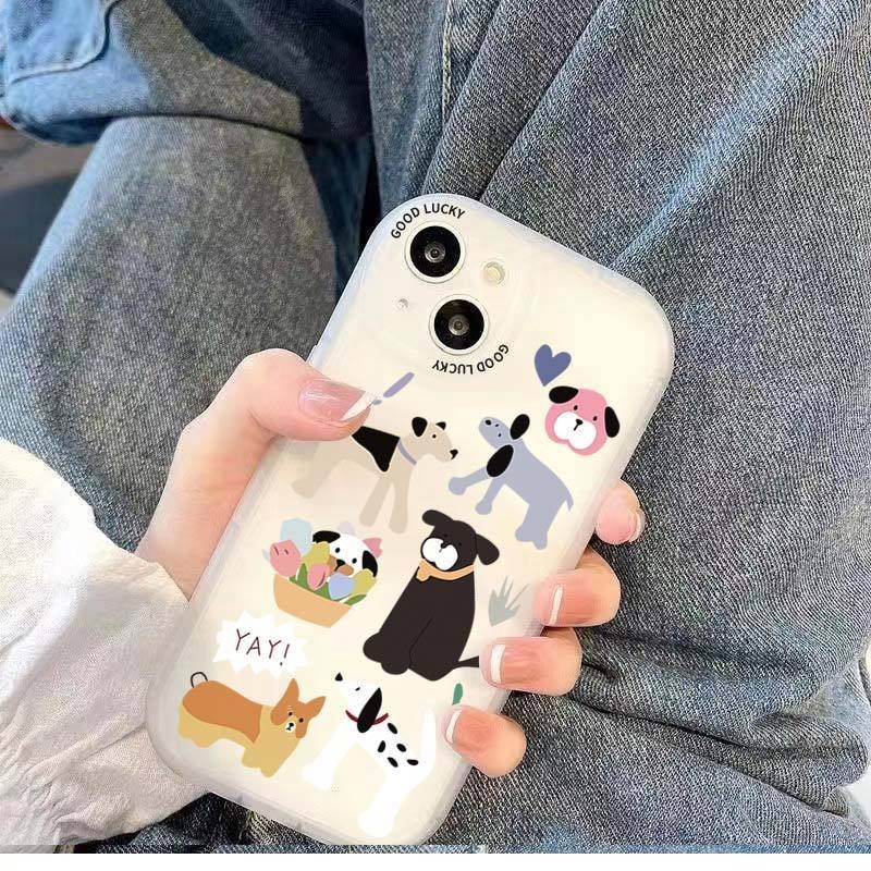 IPHONE Casing Ponsel Desain Ras Anjing Acak Bergambar Kompatibel Dengan Iphone12 13 14 11 Pro Max X Xs Max Xr Ffrtdg