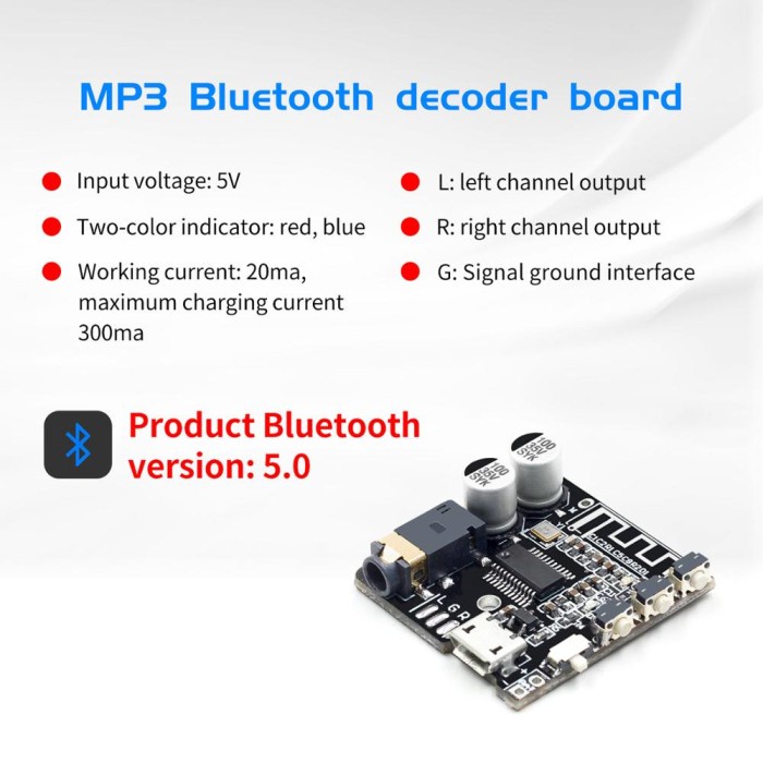 VHM-314 VHM314 MP3 Bluetooth 5.0 Audio Receiver Decorder Board Module