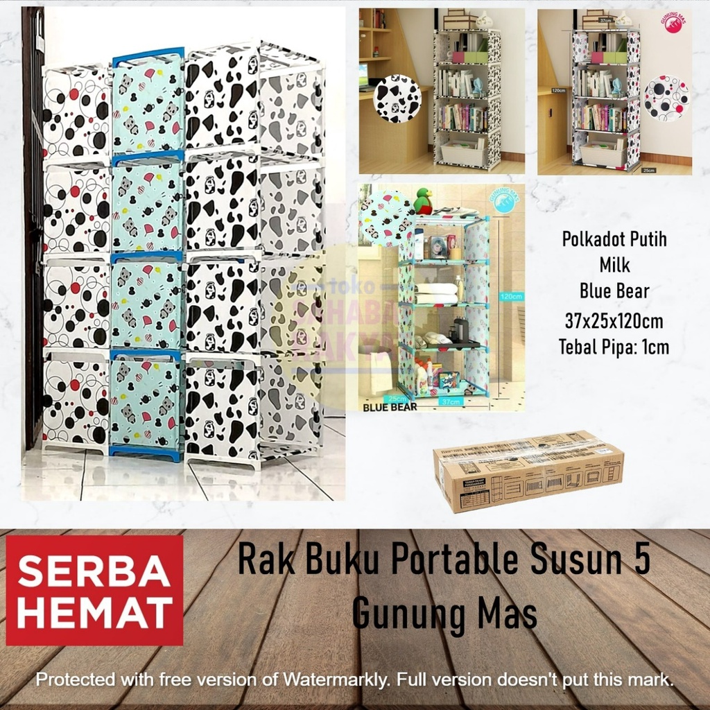 Rak Buku Portable Susun 5 Gunung Mas