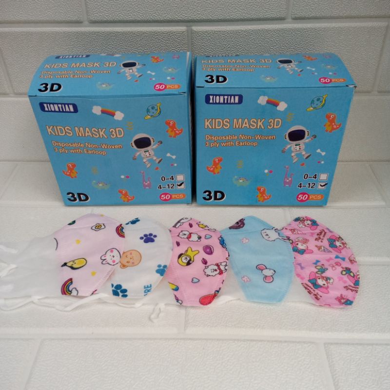 Masker Duckbill Anak Baby UMUR 0-3 tahun  MOTIF karakter 3 ply isi 50 pcs