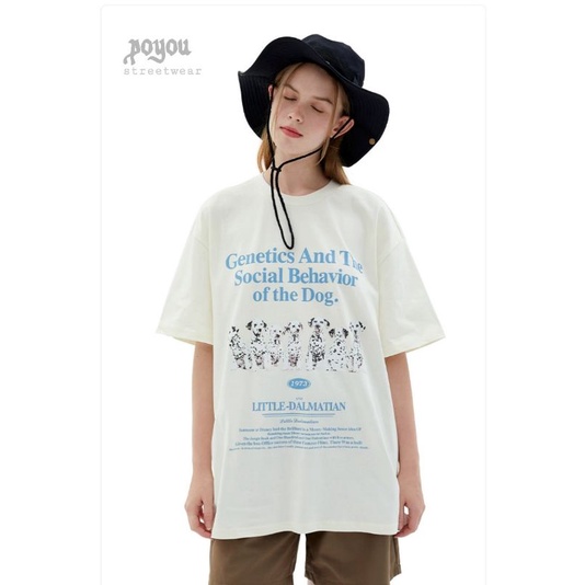 kaos oversize unisex &quot;Little Dalmatian&quot; gaya Korea streetwear premium cocok untuk pria dan wanita