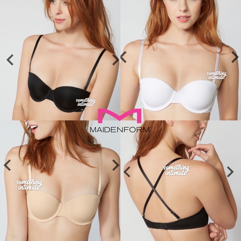 Maidenform Matte Strapless Multiway Pushup Lift Gel Bra Black Nude White Bh Kemben Import Push Up Si