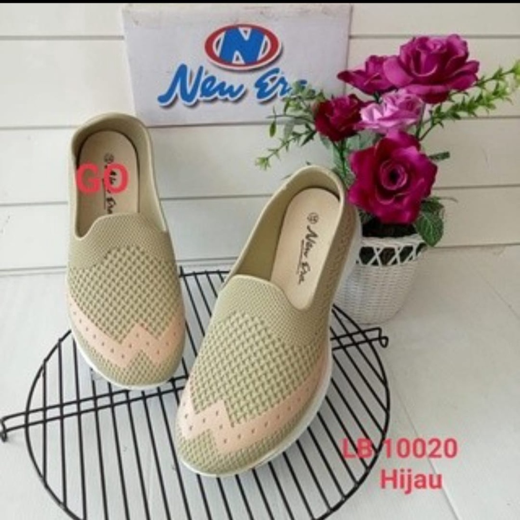 gos NEW ERA LB 10020 Sepatu Slip On Wanita Karet Terbaru Original Murah