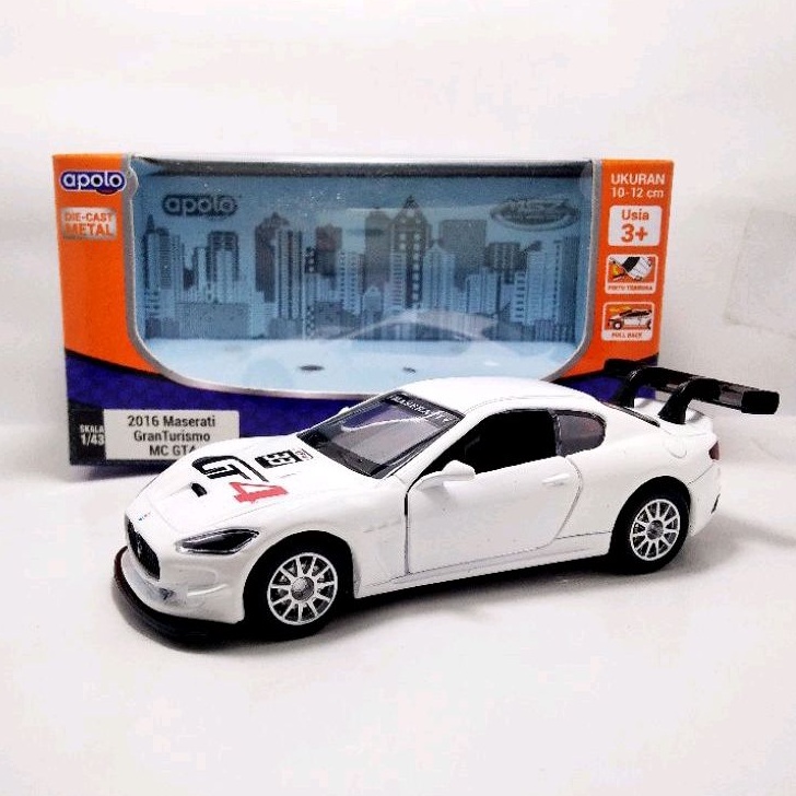 Apolo msz diecast Maserati Granturismo MC gt4 putih