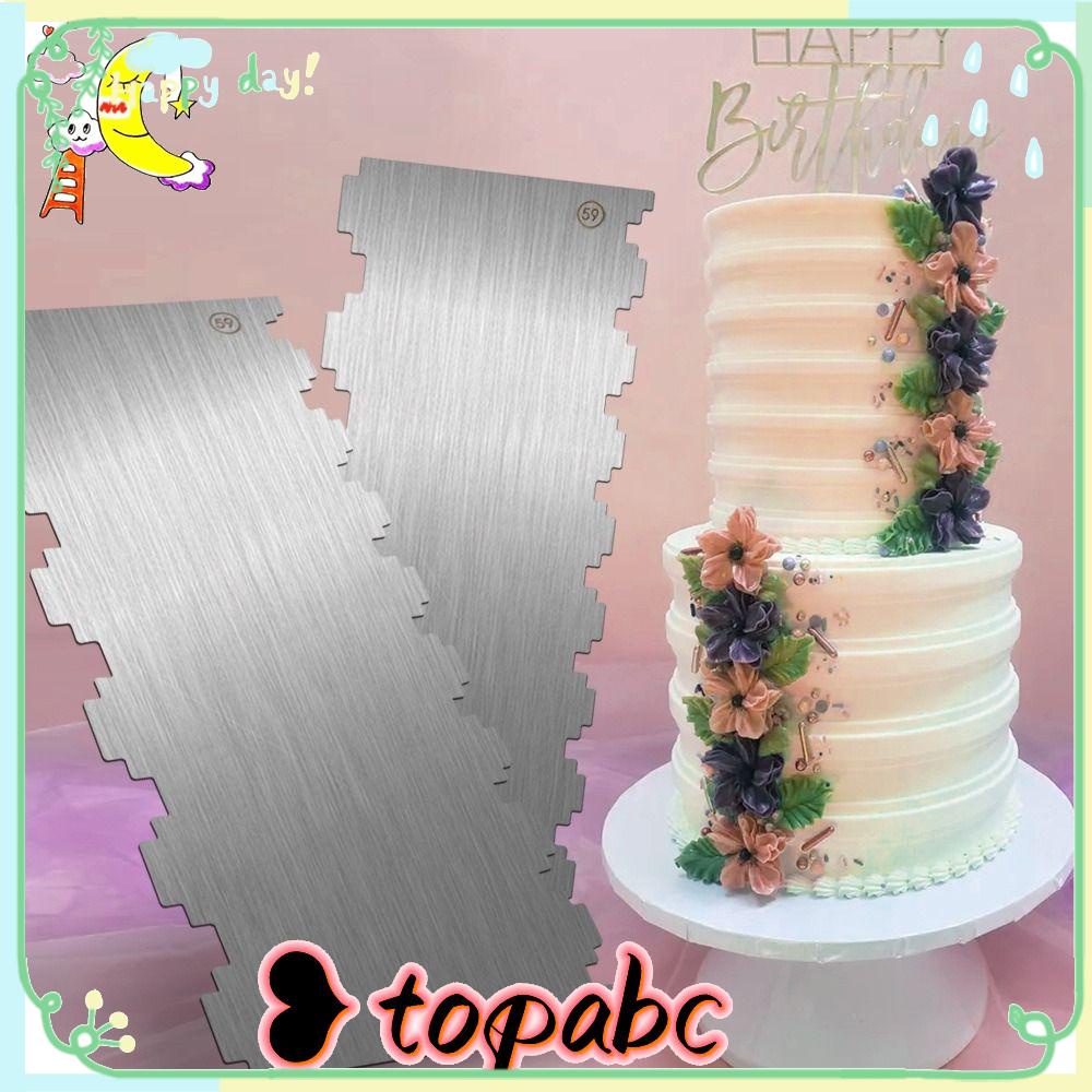 Top Cake Scraper Cetakan Kue Cake Trim Pastry Cutter Alat Penghalus Stainless Steel