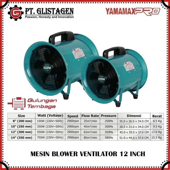 Portable Ventilator / Blower / Exhaust 12" YAMAMAX PRO 12 Inch