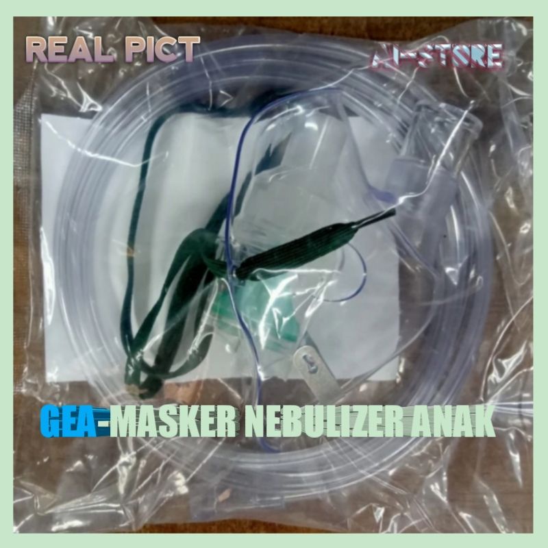 Masker Nebulizer Anak GEA / Alat Nebulizer Anak / Alat Uap Pernapasan /Nebulizer Mask Child GEA