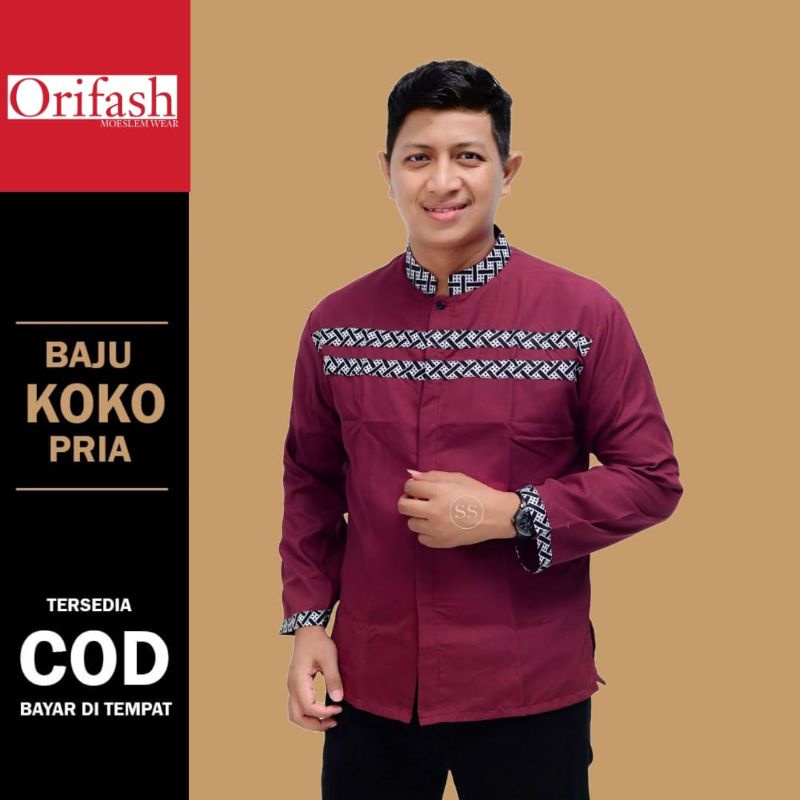 Baju koko pria dewasa lengan pendek Terbaru baju koko Size M L XL