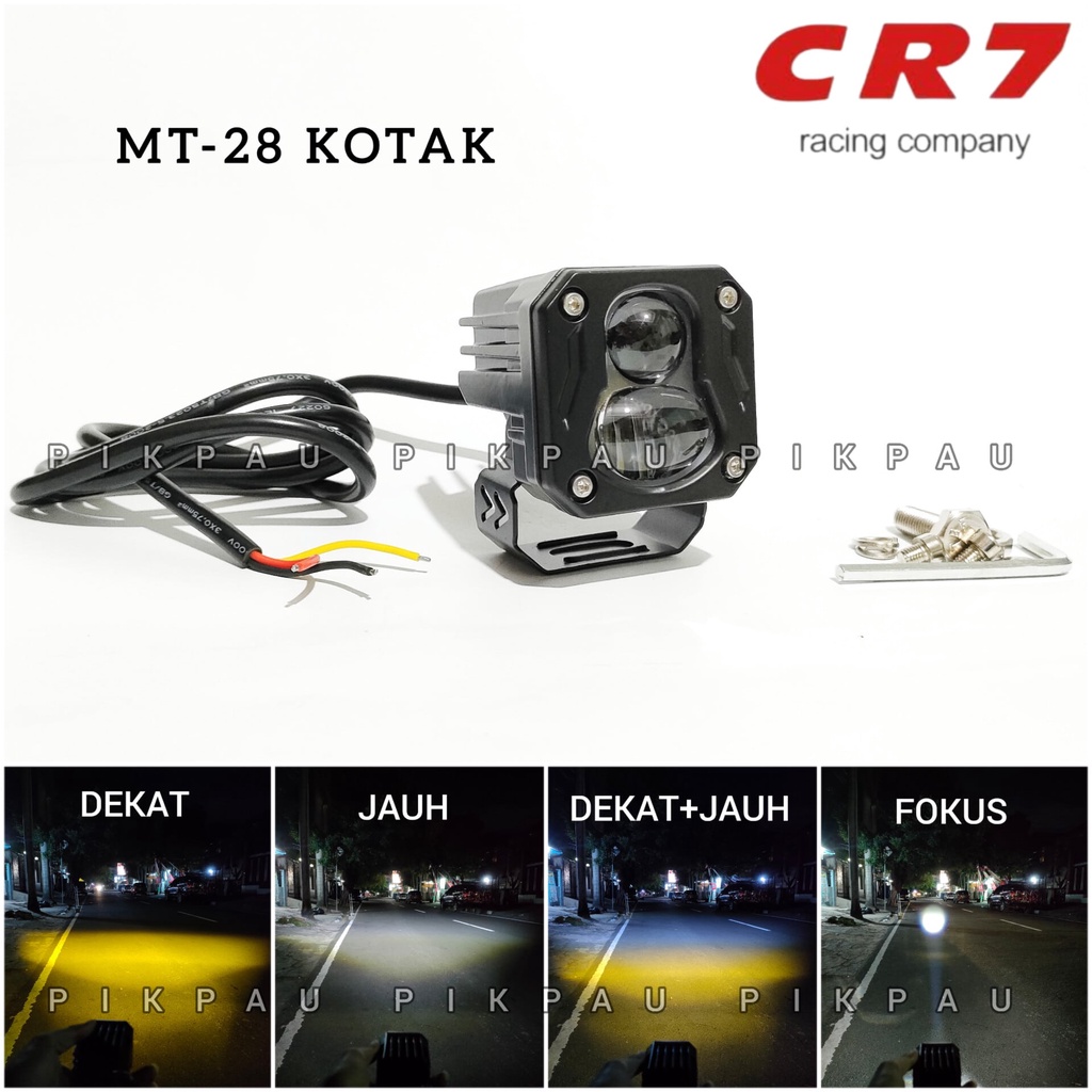 Lampu Tembak Sorot LED MT28 Kotak Sorot Laser Cut Off High Low + Fokus