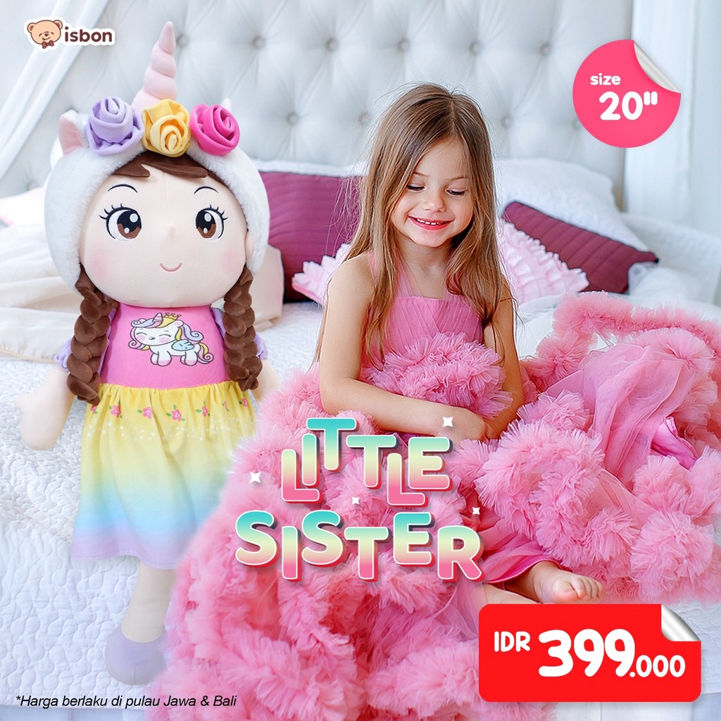 Boneka Liitle Sister Karakter Unicorn 50 Cm Cuties Rambut Panjang Premium by Istana Boneka