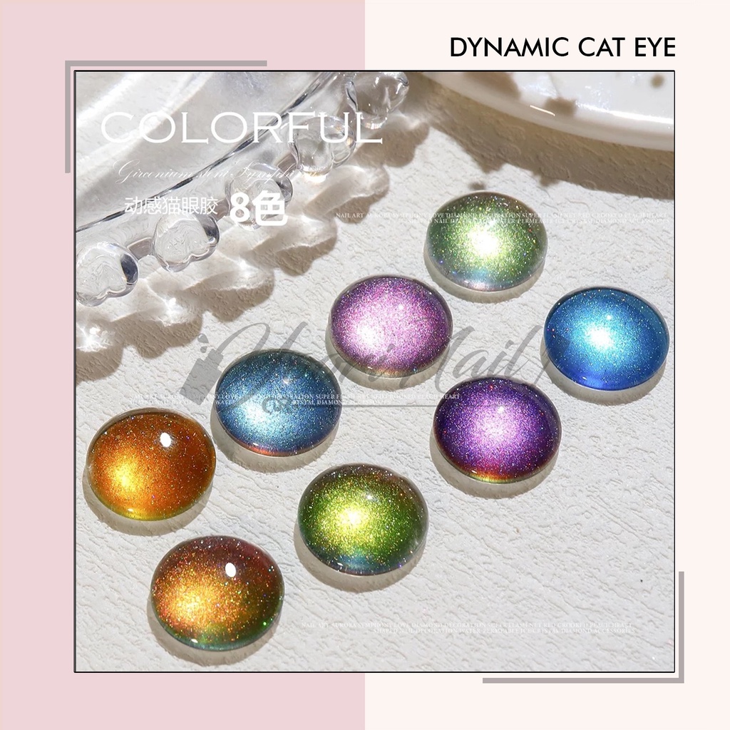 Dynamic cat eye misscheering gel kutek cateye gel polish nail art nailart dynamic