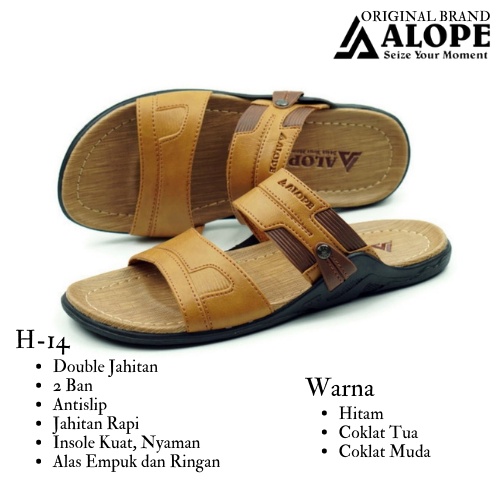 Termurah Sandal Pria Casual Kulit Premium By Alope Terbaru COD Antislip Sandal Selop Sandal Jepit Se