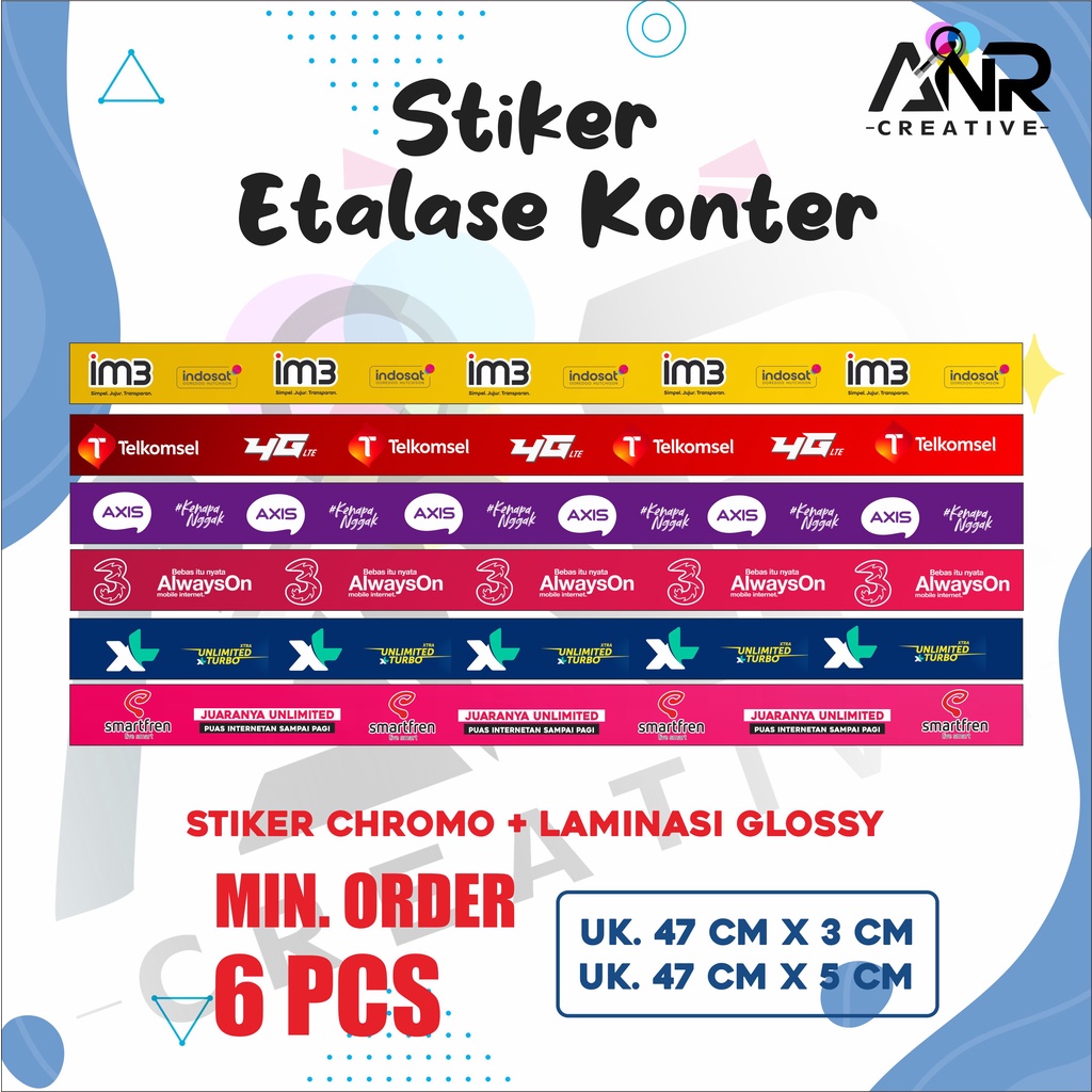 Stiker Etalase Konter / Stiker Konter / Stiker Konter Murah / Aksesoris Konter/ Min. Order 6 PCS