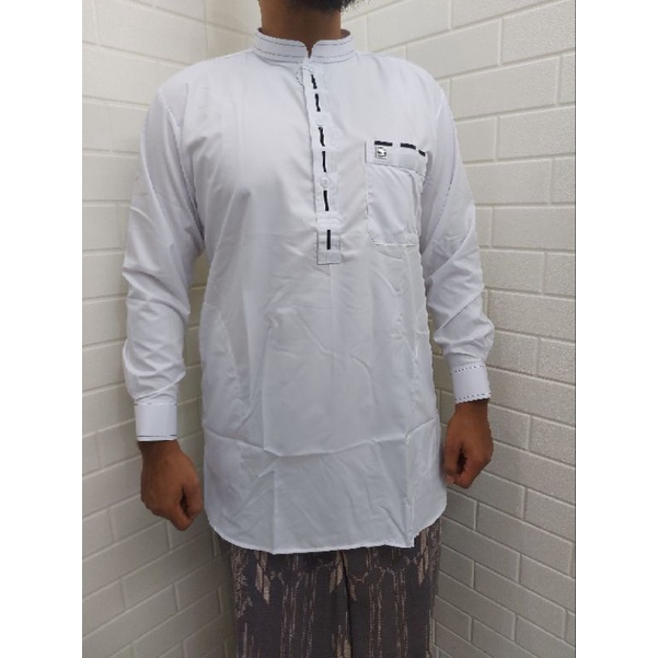 Jual Baju Muslim Kurta AlWafa Platinum Tipe Pakistan Putih Polos
