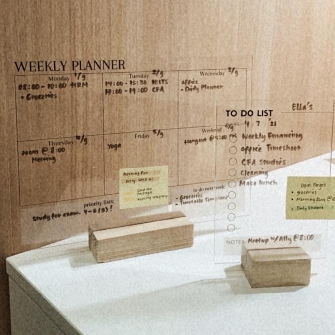 

Acrylic Planner To Do List Weekly Akrilik Journal FREE MARKER & TAPE