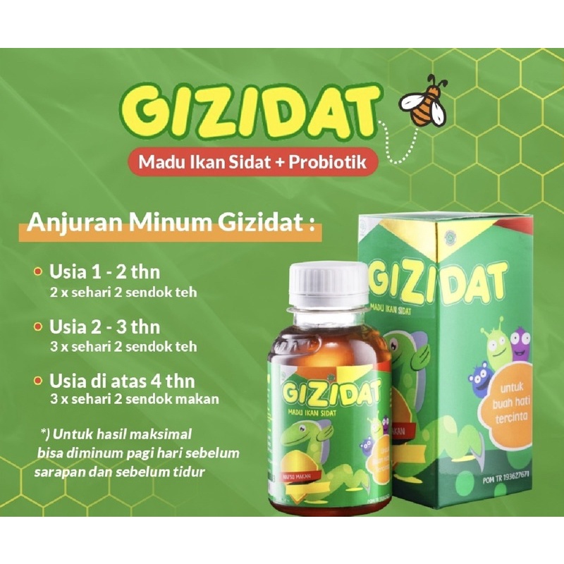 Gizidat 130 ml ( madu nutrisi lengkap penggemuk badan anak )