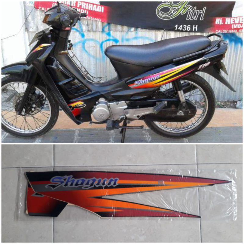 STIKER STRIPING LIS BODY SUZUKI SHOGUN KEBO 110 SHOGUN 110 HITAM