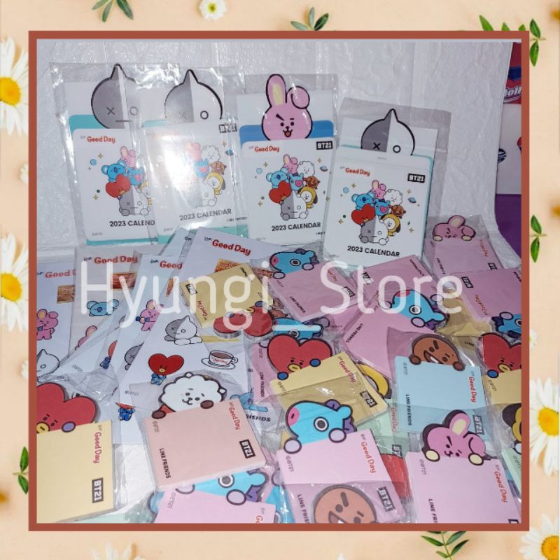 OFFICIAL MERCH BT21 GOOD DAY - MEMO STICKY NOTE BTS 21 - PAPER NOTES BTS 21 - STICKER BT21 - CALENDE