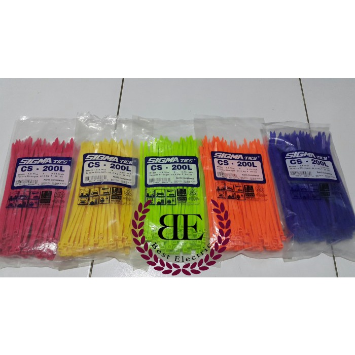 

TERBAIK Kabel Ties / Kabel Tis / Cable Tie CS 200 L Warna 20 cm SIGMA CS200L Code 1190