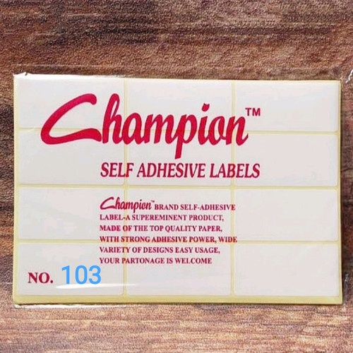 

Label harga Champion No. 103