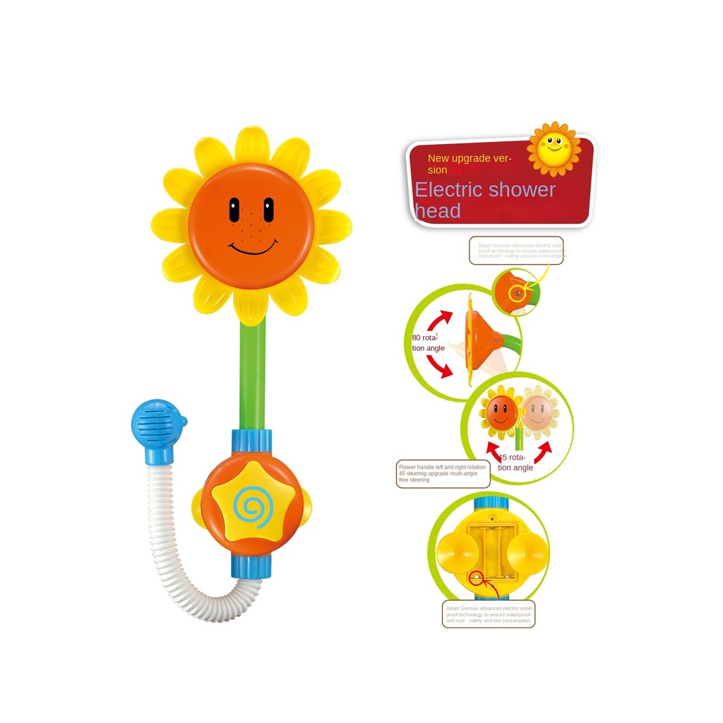 Sunflower Shower Elektrik Baby Bath Toys Mainan Shower Anak Shower Mandi Anak Mainan Mandi Anak Mainan Air Anak