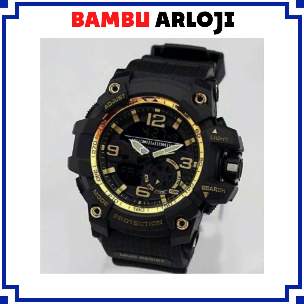 BAJ TAHAN AIR JAM TANGAN PRIA DUAL-TIME GG-1000 GK001 IMPORT