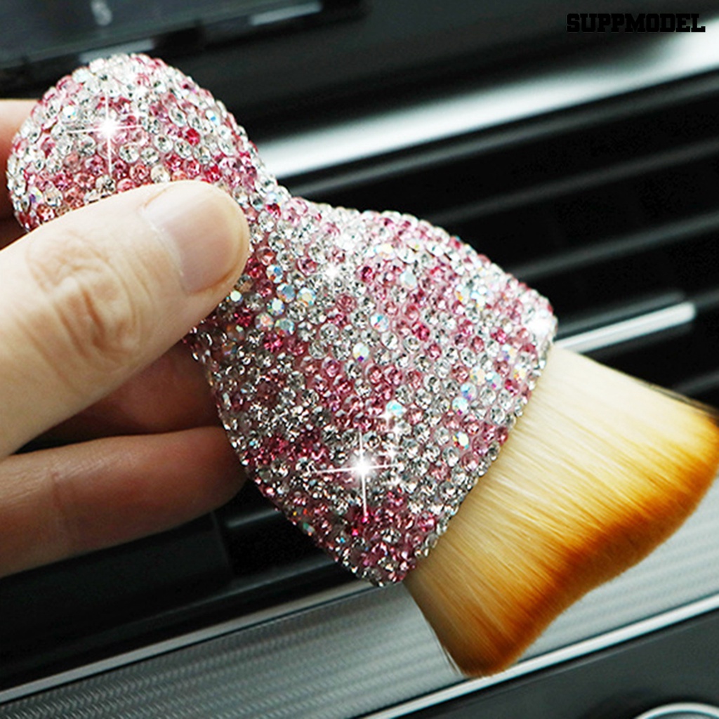 [Auto] Air Outlet Brush Rhinestones Handle Penghilang Debu Celah Otomatis Detailing Brush Alat Pembersih Interior Mobil
