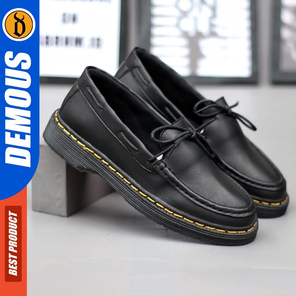 DEMOUS Fall - Sepatu Boots Docmart Formal Pantofel Kerja Casual Hitam Pria