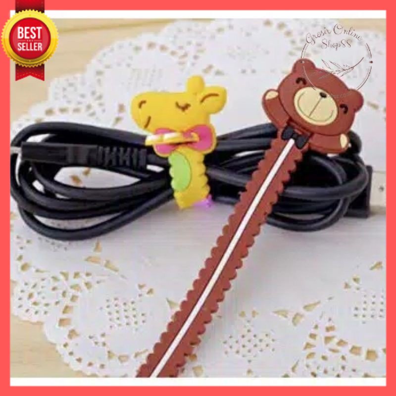 GOS -I111- Pengikat Kabel - Jepitan Kabel Charger Karakter - Pengikat Kabel Silicone Karakter Lucu