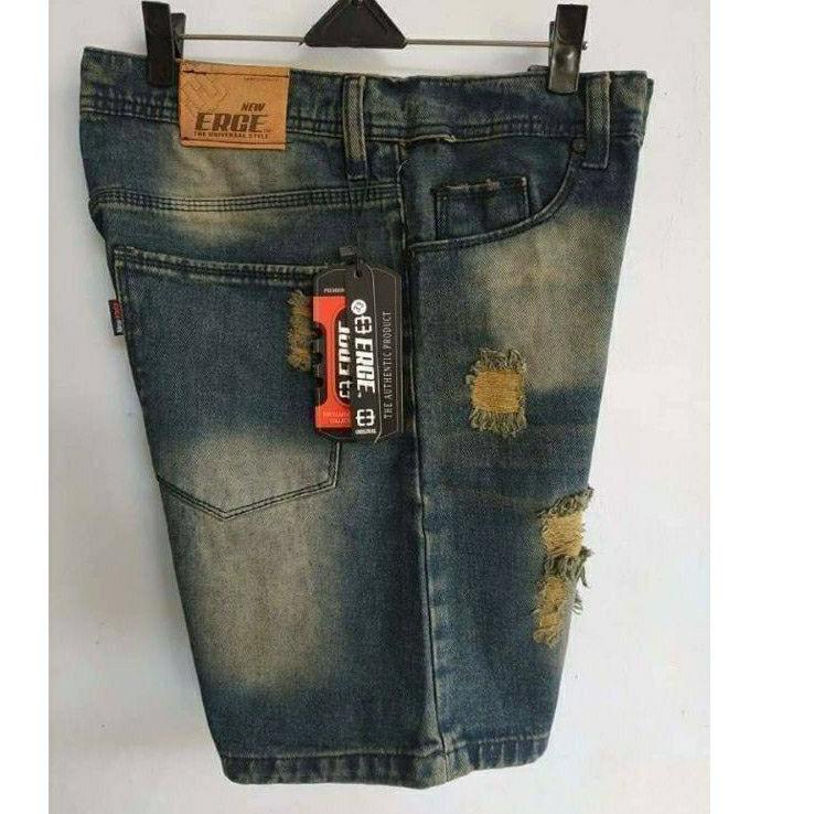 PCG.21De22ᶜ ‑ Big size celana jeans pendek pria ripped wisker distro size  jumbo 34-44