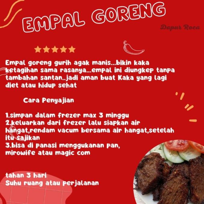 

Sapi Roca Gurih&Nikmat EmpaL Goreng 500gr By Siap Dapur