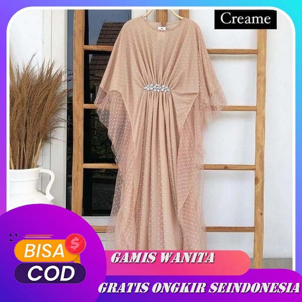 Kaniela Dress / Gamis Ceruty Babydoll Wanita Terbaru / Fashion Muslim Cantik / Casual Dress Murah / 