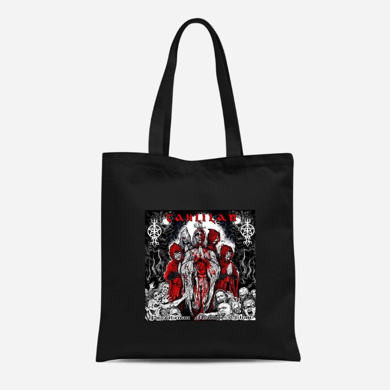 TOTE BAG TOTEBAG KANVAS RESLETING TERMURAH TERLARIS ART COVER ALBUM BAND METAL TAHLILAN SEMI KANVAS TERMURAH