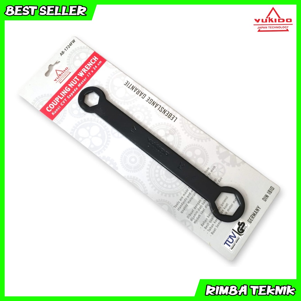 Kunci Tutup Klep Motor 17-24MM - Valve Cover Wrench YUKIDO AB-1724FW / Kunci Blok 17X24 Lurus / Kunci Tutup Klep 17X24mm Kunci Sanyo